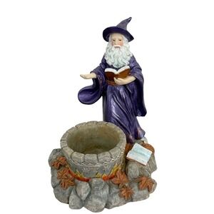 Spoontiques Wizard Figurine Tea Light Or Trinket Holder 5.75" Tall Vintage